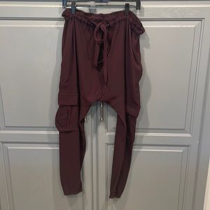 Ulla Johnson cargo pant, cinched waist with drawstring closure
